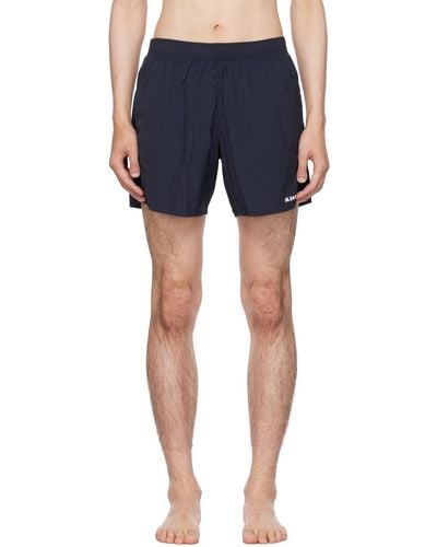Jil Sander Navy Printed Swim Shorts - Blue