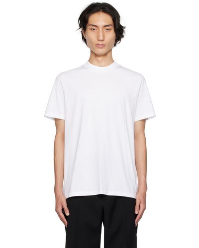 Jil Sander T-shirt blanc à col ras du cou