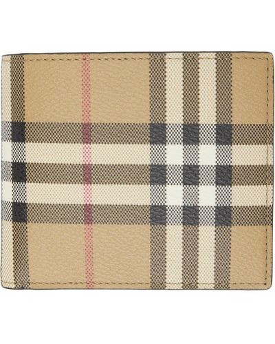 Burberry Beige Check Wallet - Natural