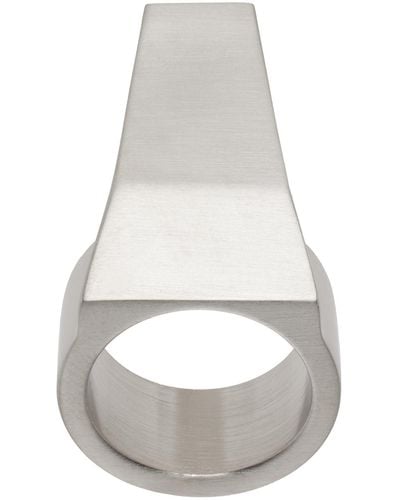 Rick Owens Silver Trunk Ring - White
