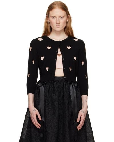 Simone Rocha Love Heart Cardigan - Black