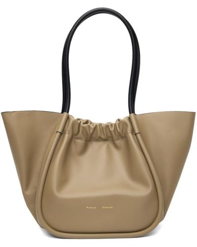 Proenza Schouler Taupe Large Ruched Tote - Brown