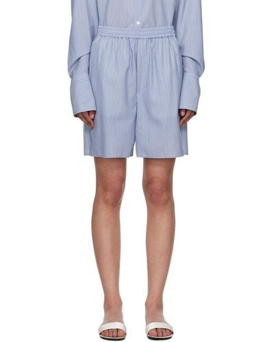 AURALEE Stripe Shorts - Blue