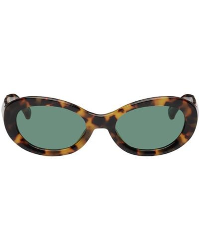 Dries Van Noten Tortoiseshell Linda Farrow Edition 211 C2 Sunglasses - Green
