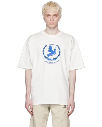 Adererror ホワイト 刺繍 Tシャツ