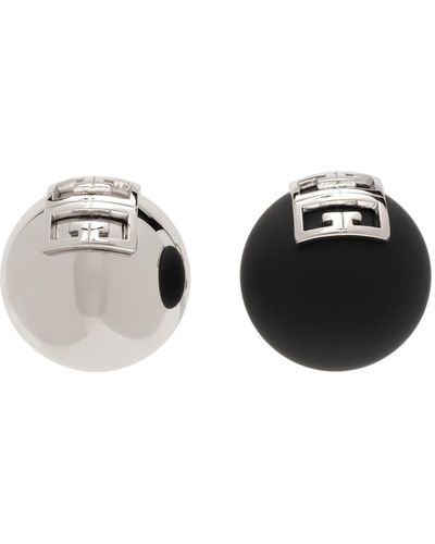 Givenchy Boucles d'oreilles argenté et noir à logo 4g