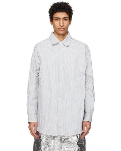 Hed Mayner Pinstripe Shirt - White