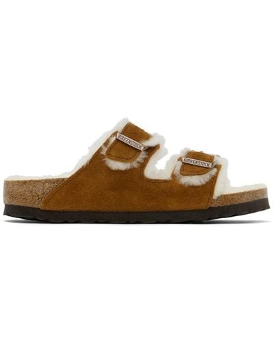 Birkenstock Narrow Arizona Shearling Sandals - Black