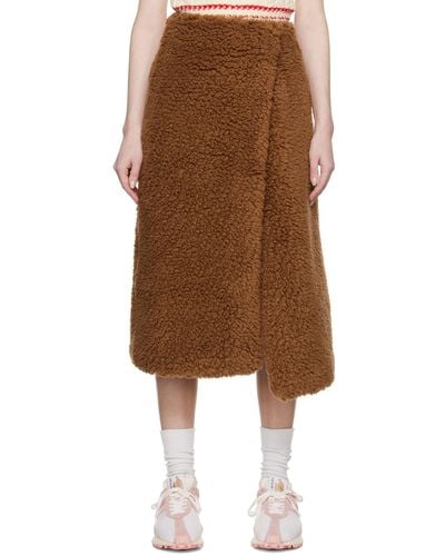 Sunnei Overlap Skirt - Brown