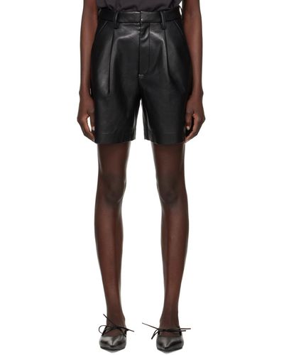 Anine Bing Carmen Leather Shorts - Black