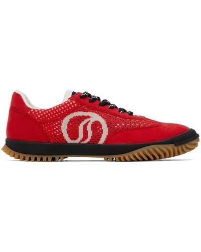 Stella McCartney S-Wave Sport Mesh Paneled Sneakers - Red