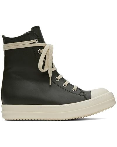 Rick Owens Leather High-top Sneakers - Black
