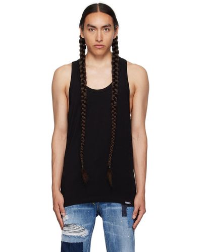 DSquared² Black Scoop Neck Tank Top