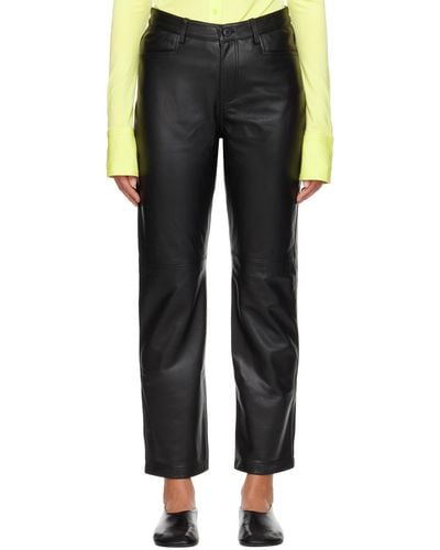 Proenza Schouler Black White Label Straight Leather Pants