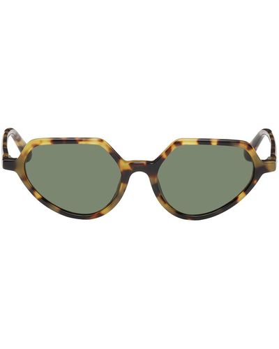 Dries Van Noten Tortoiseshell Linda Farrow Edition 178 C5 Sunglasses - Green