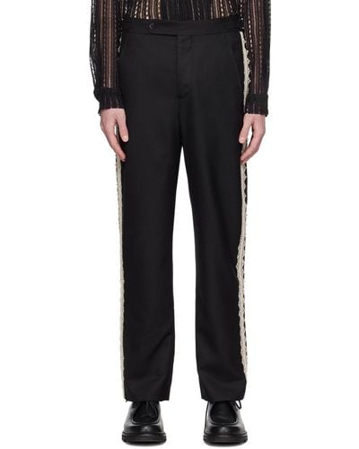 Bode Lacework Trousers - Black