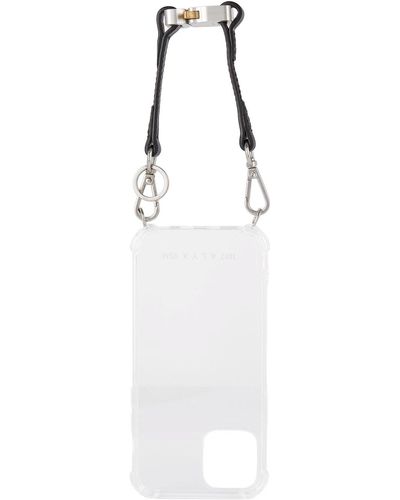 1017 ALYX 9SM Transparent Small Leather Strap Iphone 12 Case - White