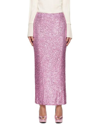 Tom Ford Purple All Over Sequins Maxi Skirt - Pink