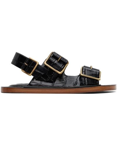 Jil Sander Black Slingback Sandals