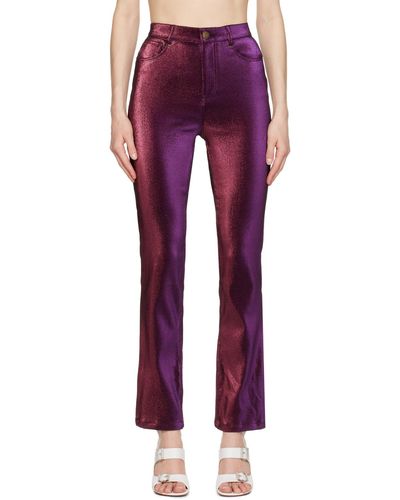 Area Slit Trousers - Red
