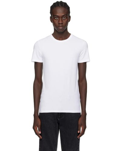 Zegna T-shirt blanc à col ras du cou - Noir
