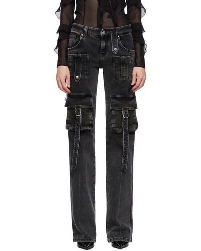 Blumarine Grey Cargo Pocket Jeans - Black