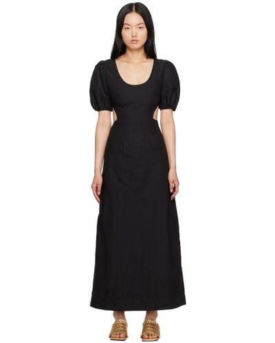 Ganni Black Cutout Midi Dress