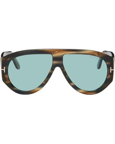 Tom Ford Tortoiseshell Bronson Sunglasses - Green