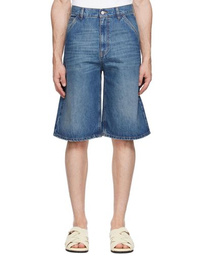Coperni Knee-length Denim Shorts - Blue