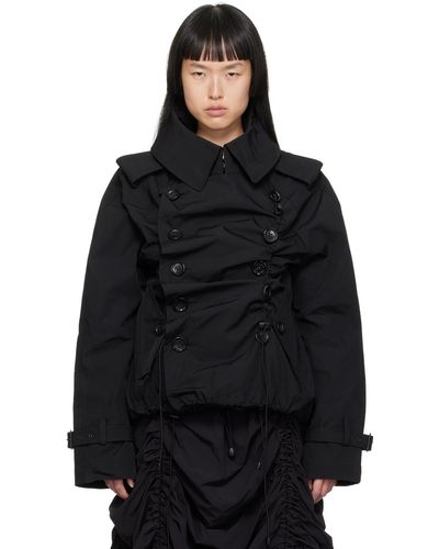 Junya Watanabe Black Ruched Jacket