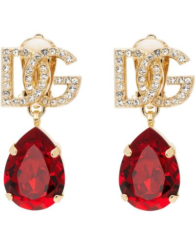 Dolce & Gabbana Dolcegabbana ゴールド&レッド Dg Crystal イヤリング