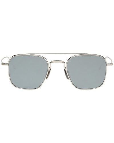 Thom Browne Silver Tb 907 Sunglasses - Metallic