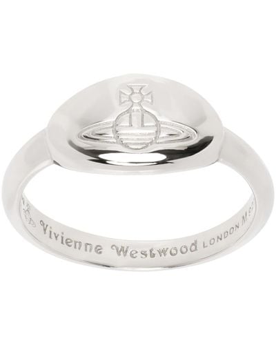 Vivienne Westwood Silver Tilly Ring - White