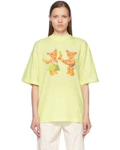 Palm Angels T-shirt jaune à oursons