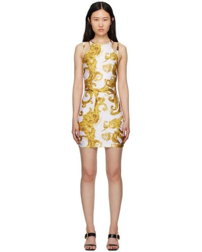 Versace Jeans Couture White Printed Minidress - Black