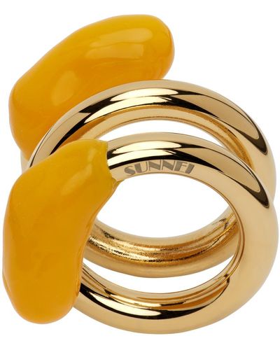 Sunnei Double Fusillo Ring - Metallic