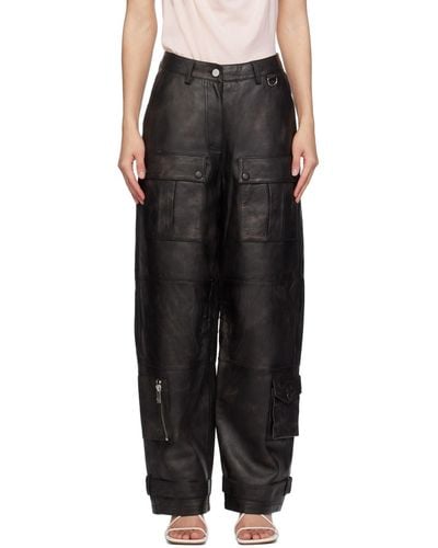 REMAIN Birger Christensen Ssense Exclusive Leather Trousers - Black