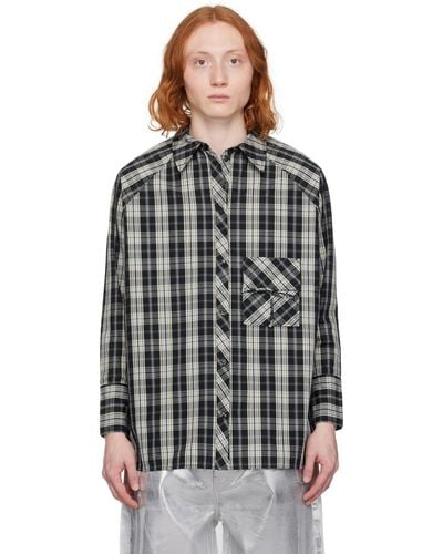 Ganni Checkered Shirt - Black