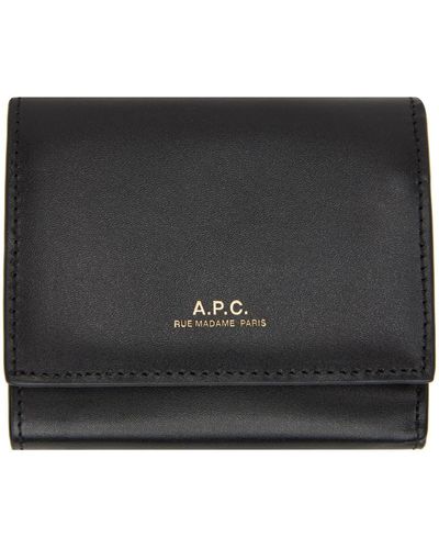 A.P.C. 三つ折り財布 - ブラック