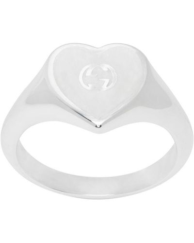 Gucci silver sale heart ring