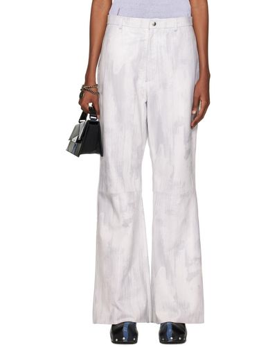 Acne Studios Pantalon blanc en cuir exclusif à ssense