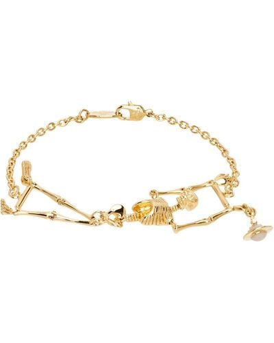 Vivienne Westwood Gold Skeleton Bracelet - Black