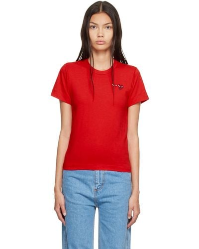 COMME DES GARÇONS PLAY Comme Des Garçons Play Double Heart T-shirt - Red