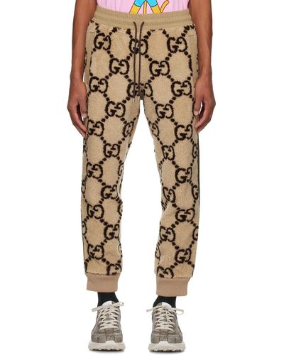 Gucci Pantalon de détente brun à motif gg - Marron