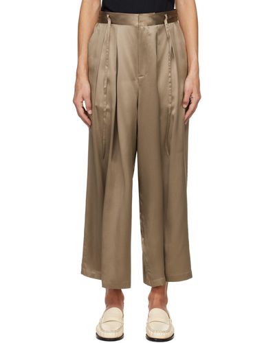 FRAME Pantalon brun clair à plis - Multicolore