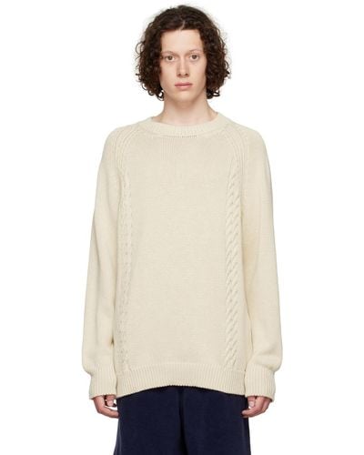 Margaret Howell Off-white Stretched Cable Jumper - Multicolour