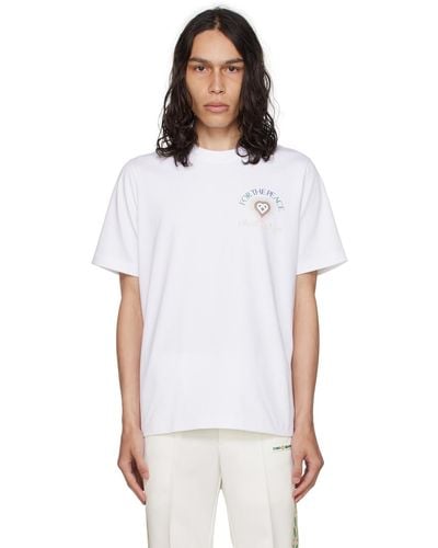 Casablancabrand Peace Gradient Graphic-print Organic Cotton-jersey T-shirt - White