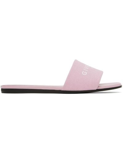 Givenchy Pink 4g Flat Sandals - Black