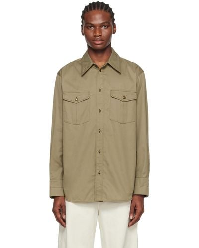 Lemaire Taupe Relaxed Shirt - Multicolour