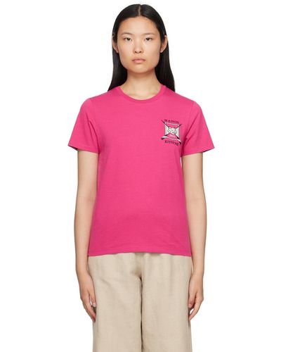 Maison Kitsuné T-shirt rose à logo de renard